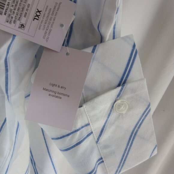 Auden Pajama Set 2 Piece Blue White Striped Long Sleeve & Pants Size XXL NWT - Picture 6 of 13